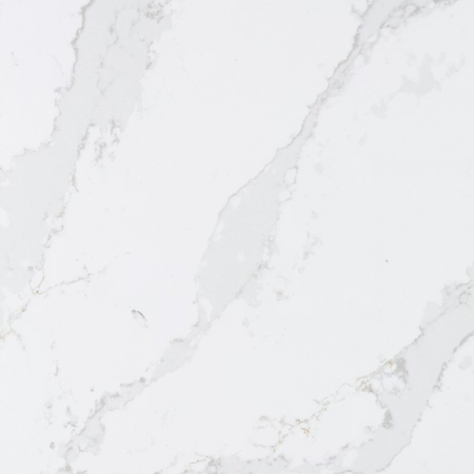 Et Calacatta Gold composiet keukenblad – wit blad met grijze en gouden aders