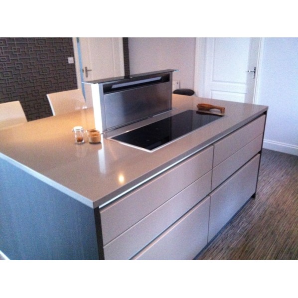 Gris Expo composiet keukenblad – middengrijs werkblad met fijne structuur