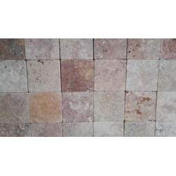 Travertin Red Anticato Getrommeld