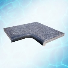 Zwembadrand Basalt, Hoek-elementen, Bullnose, gevlamd/geborsteld Zwembadrand Basalt, Hoek-elementen, Bullnose, gevlamd/geborsteld