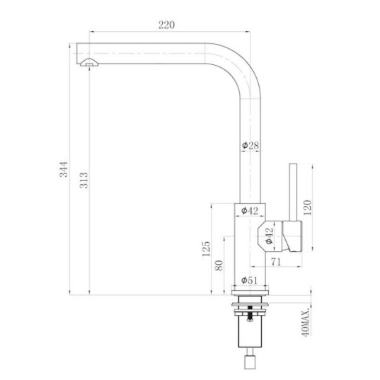 Keukenkraan Dart (RVS)