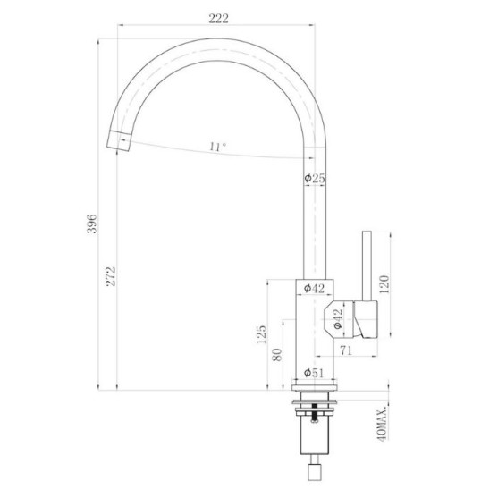 Keukenkraan Mersey (RVS)