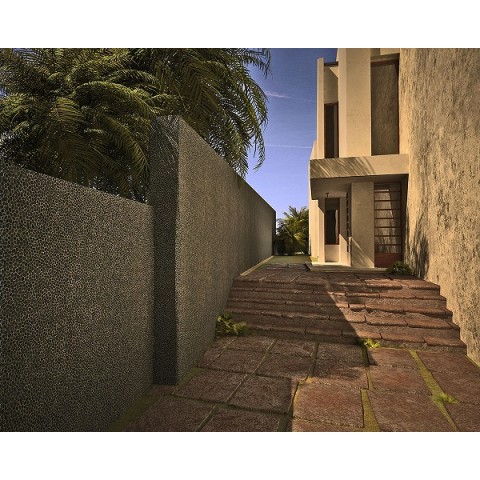 Beachstone Black Mozaïek wand – zwarte kiezelmozaïek met natuurlijke vormen