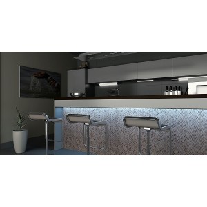 Mosaic Perlagrey visgraat – lichtgrijze natuursteenmozaïek in visgraatpatroon