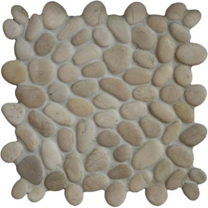 Beachstone White Mozaïek – witte kiezelsteentjes met natuurlijke vorme