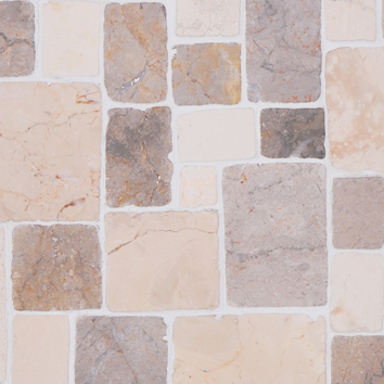 Rectangle Biancone-Perlagrey – rechthoekige marmerstukken in wit-beige en lichtgrijze tinten