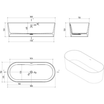 Ligbad Noble Vrijstaand 