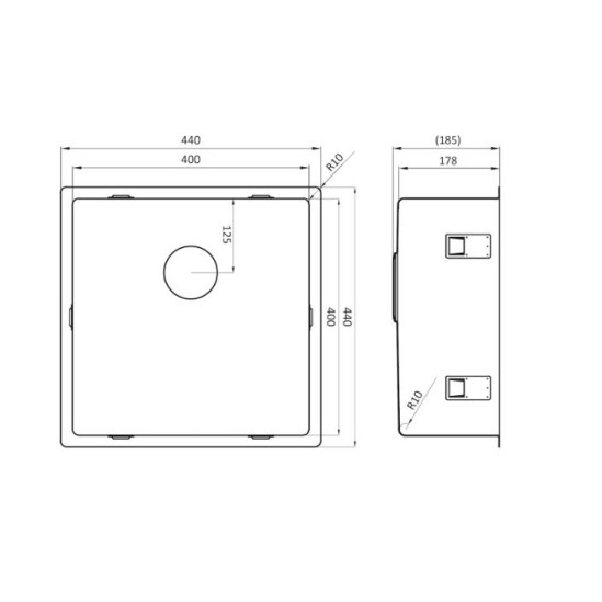 Spoelbak Lorreine Super Plug Serie RVS