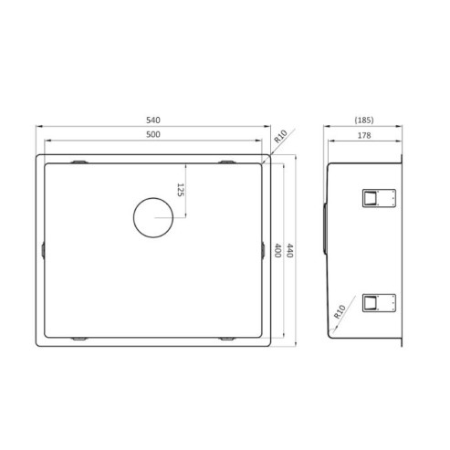 Spoelbak Lorreine Super Plug Serie RVS